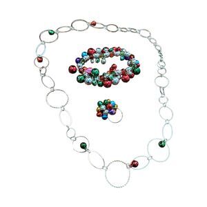 Christmas 3 Piece Jewelry Set Necklace Braclet Ring